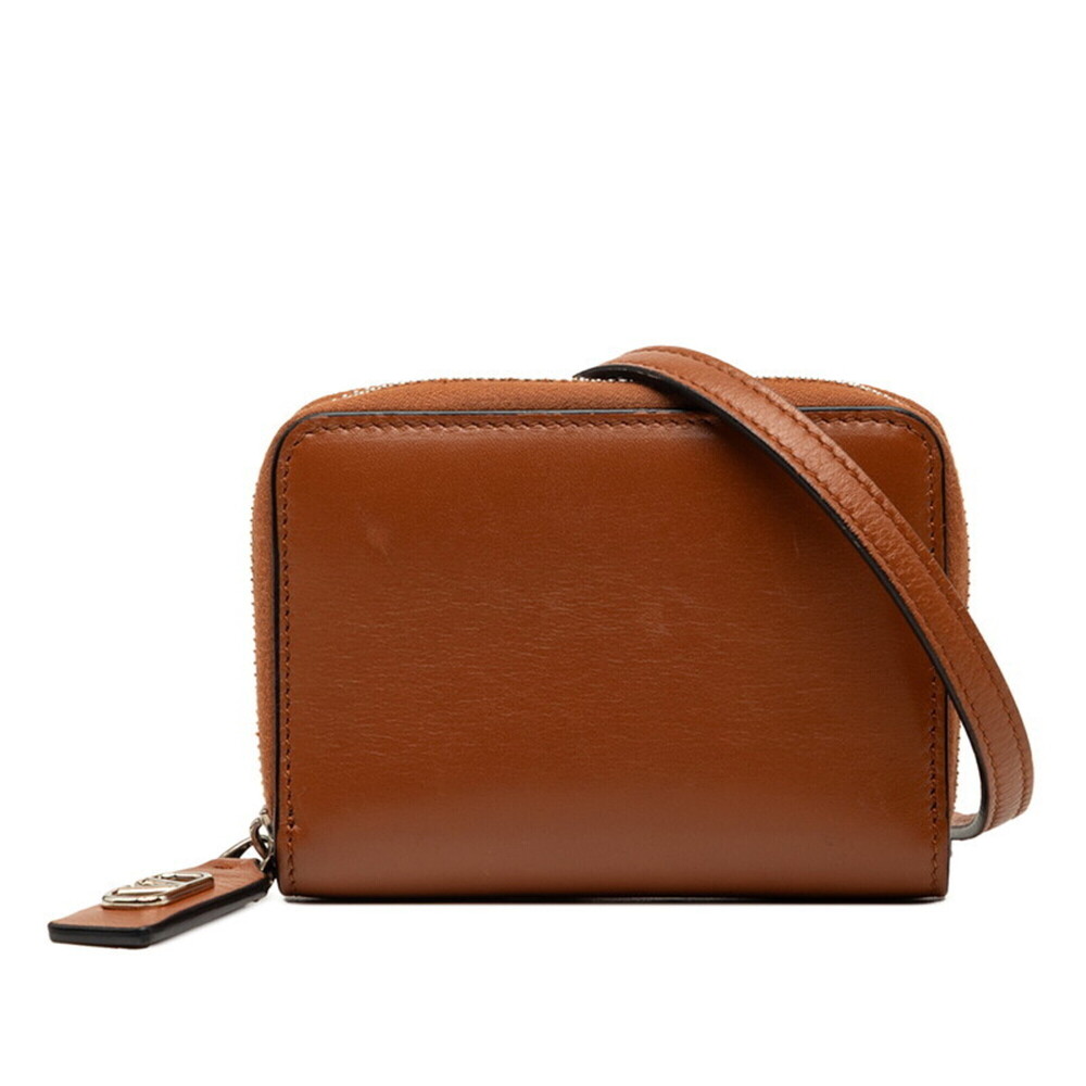 Valentino business card holder/card case/wallet/coin case, brown leather, wom...